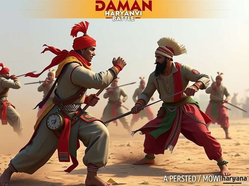 Daman Haryanvi Battle community event in Haryana with players in traditional attire